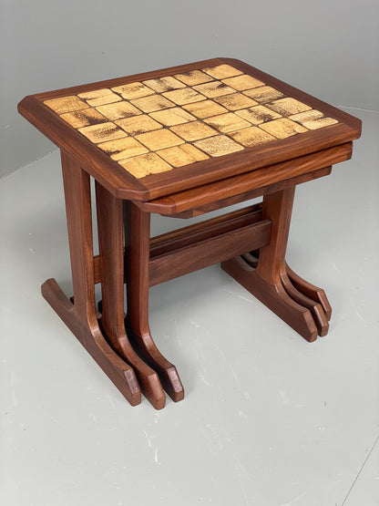 Vintage G Plan Nesting Tables Teak Tile Top Mid Century 1960s Set Of 3 EB12886