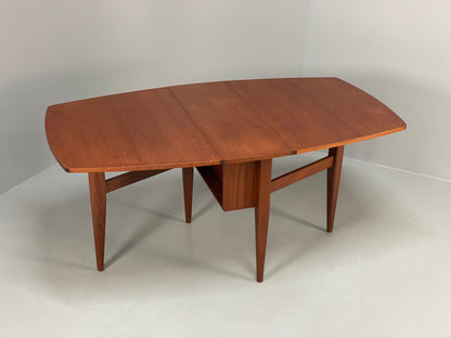 Vintage Teak Dropleaf Table 1960s Mid Century Retro Dining Seating EB13117