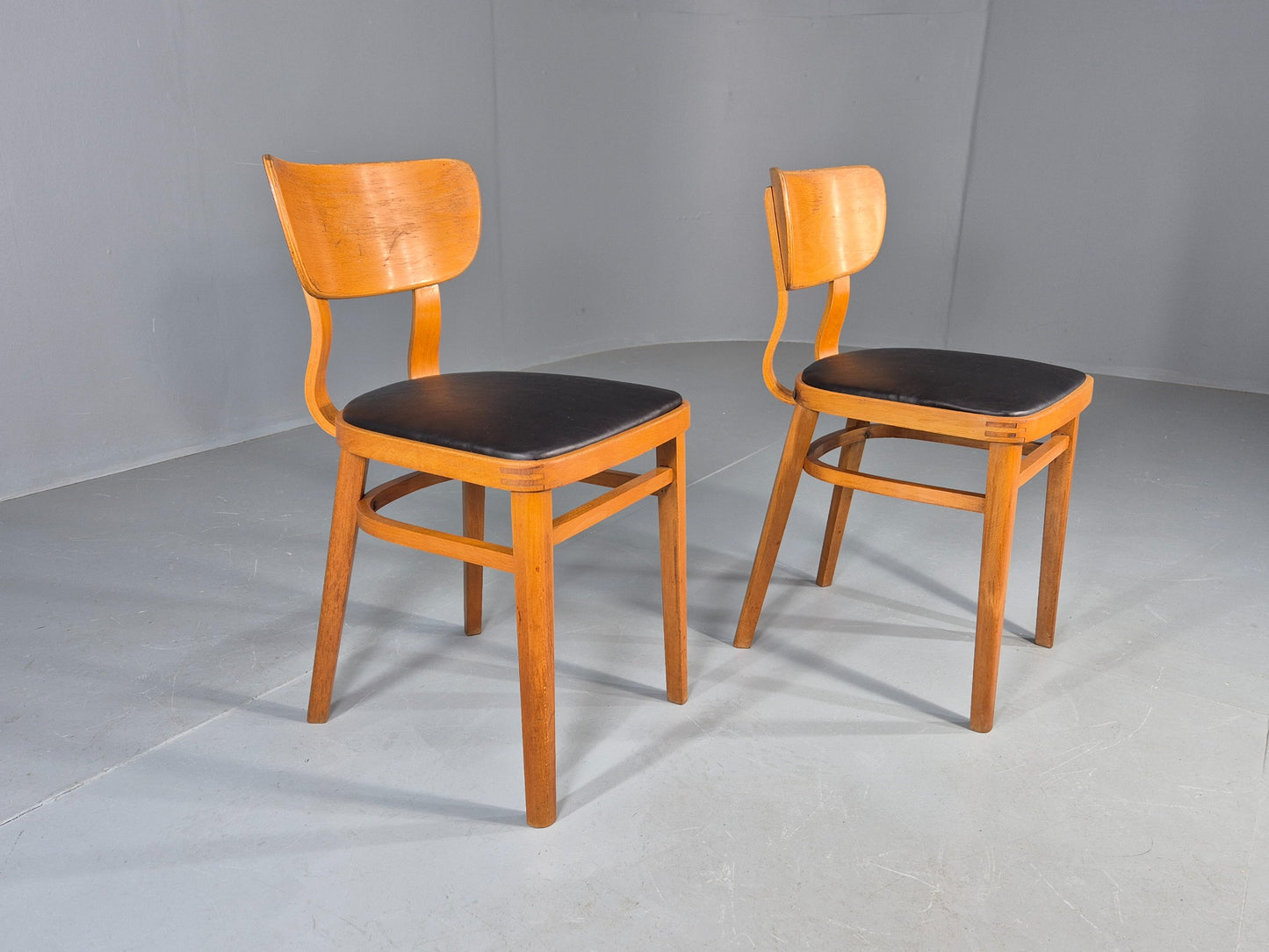 2 Vintage 1960s Dining Chairs with Bentwood Backs Apersite Brand Retro EB12224