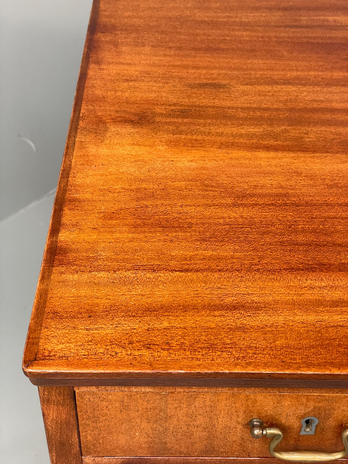 Vintage 1950s Mahogany Desk Mid Century Danish Drawers Brass EB10820