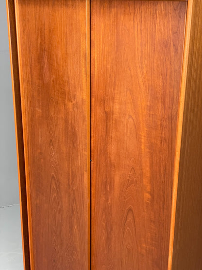 Vintage Austinsuite Teak Wardrobe Retro 1970s Shelves Clothes Cupboard EB12078