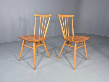 2 Vintage Ercol 391 Dining Chairs beech and Elm 1960s Retro EB12234