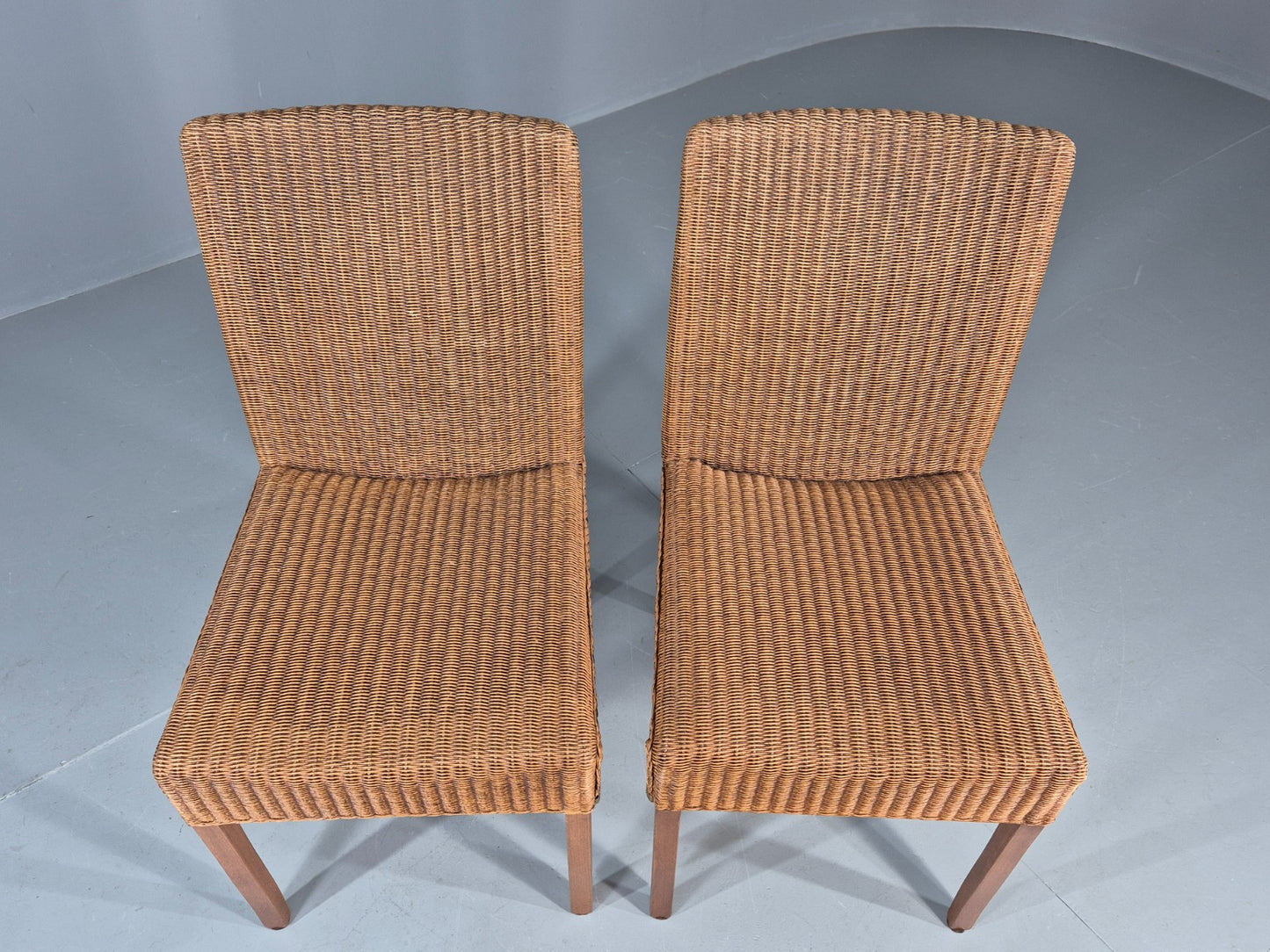2 Vintage Rattan Dining Chairs 1980s Retro Dutch EB12047