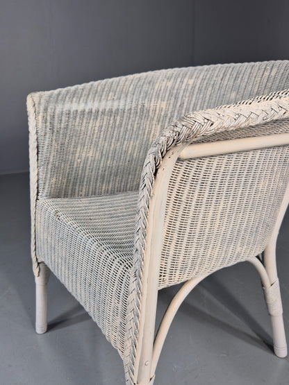 Vintage Lloyd Loom chair 1930s Original White Painted B12163