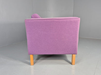 Vintage 2 seater Sofa Mids Century Danish in Purple Wool 1970s Retro EB12144