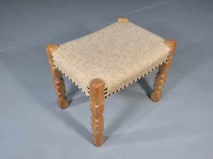 Vintage Henning Kjaernulf Style Footstool 1970s Retro EB12726