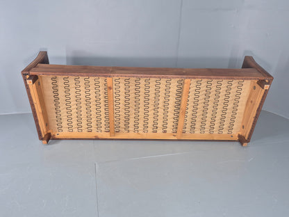 Vintage 3 seater sofa Danish Brown Leather 1970s Mid Century Retro EB10498