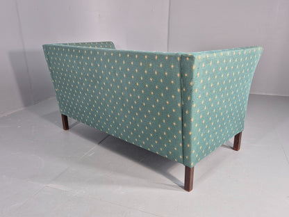 Vintage Danish Mid Century 2 Seater Sofa 1980s Retro Green EB12539