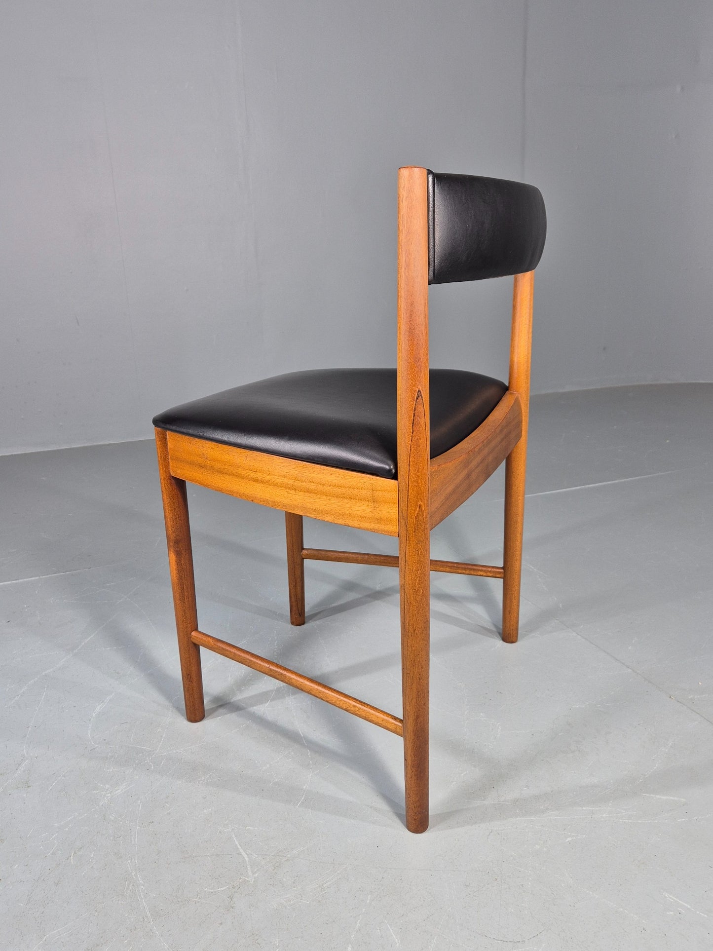 Vintage McIntosh Single Dining Chair Teak Vinyl Roundette Model Retro EB12180