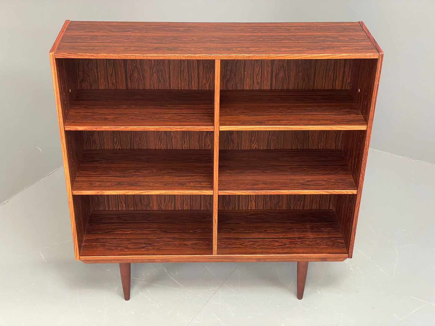 Vintage Danish 1970s Bookcase Mid Century Shelving Retro Darkwood EB12068
