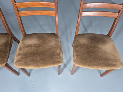 4 Vintage Nathan Dining Chairs Teak Frames 1970s Retro MCM EB11961