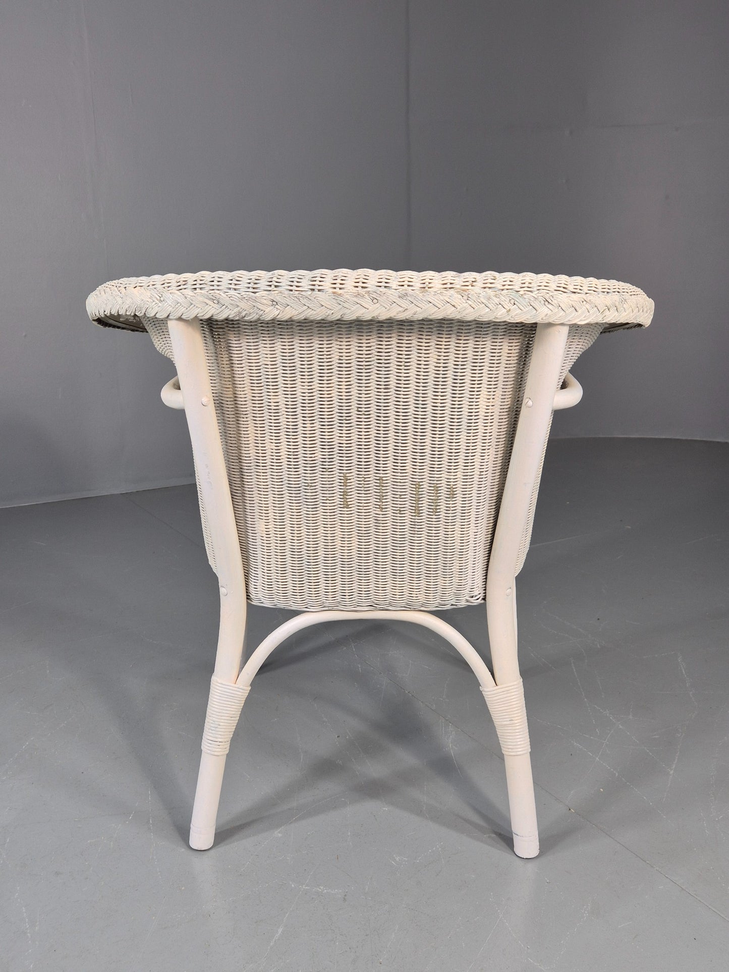Vintage Lloyd Loom chair 1930s Original White Painted B12163