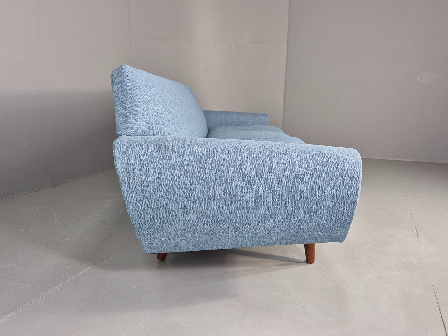 Vintage 4 Seater Sofa 1960s Danish Thams New Upholstery Teak Legs MCM  EB12788