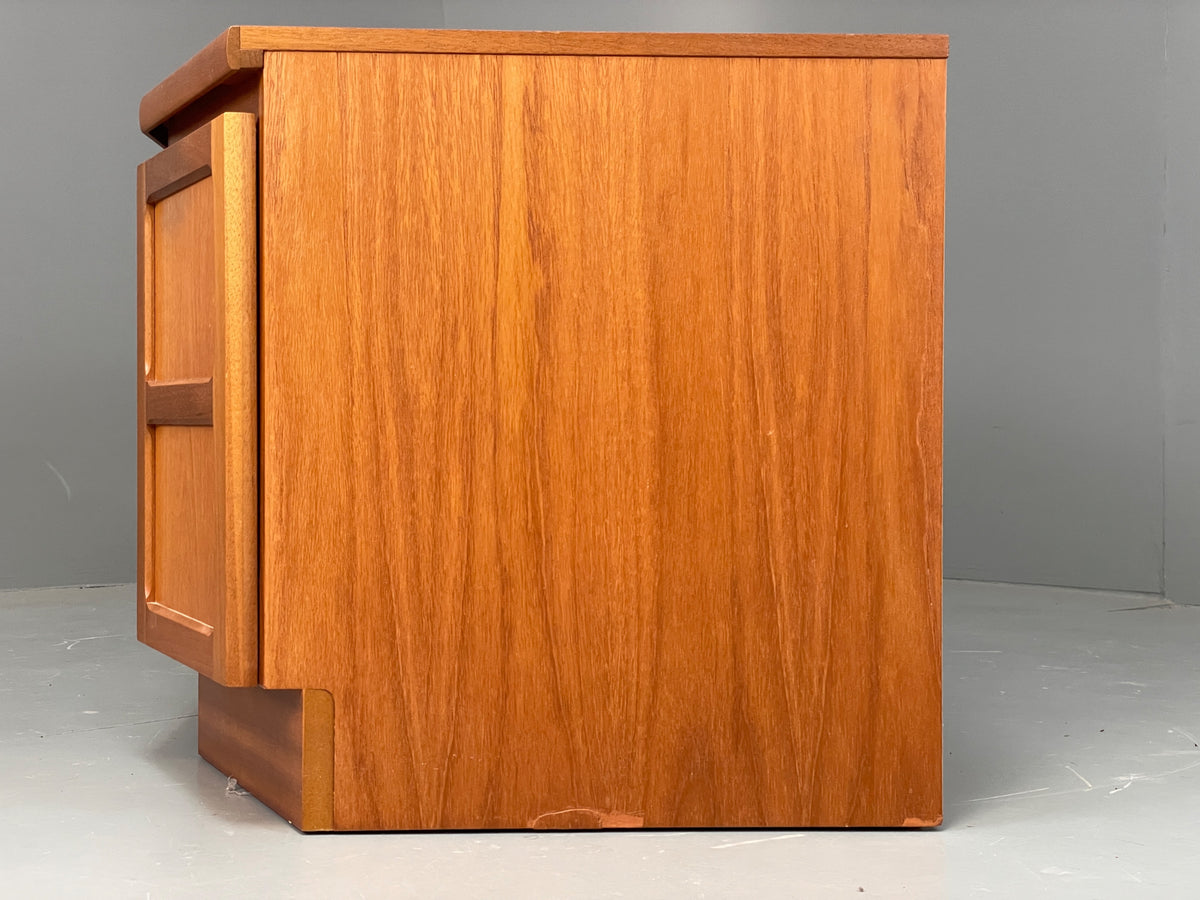 Vintage Teak Media Unit By Nathan Retro Squares HiFi TV Cabinet EB12938
