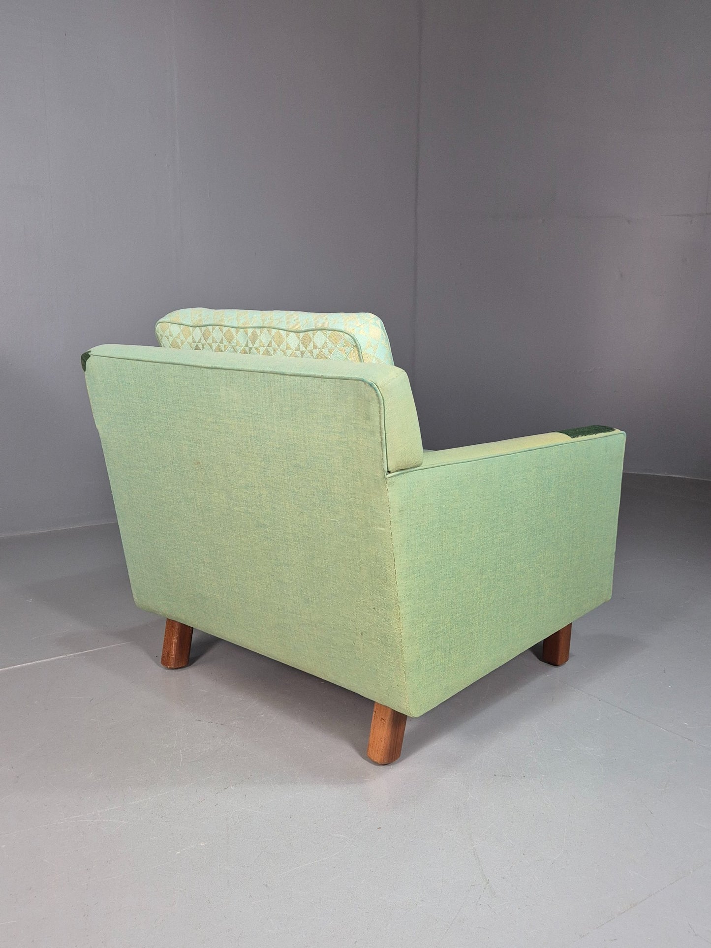 Vintage Mid Century Lounge Chair 1960s SwedishDux Green Retro EB07716