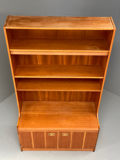 Vintage Teak Wall Unit Jentique 1970s Retro Shelving Glazed EB11972