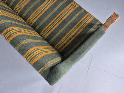 Vintage 3 seater Sofa Danish Design Green Wool Cloth 1970s Retro EB12758