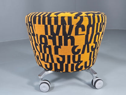 Vintage Orange Box Point Stool Wheely Fun Office Stools EB12237