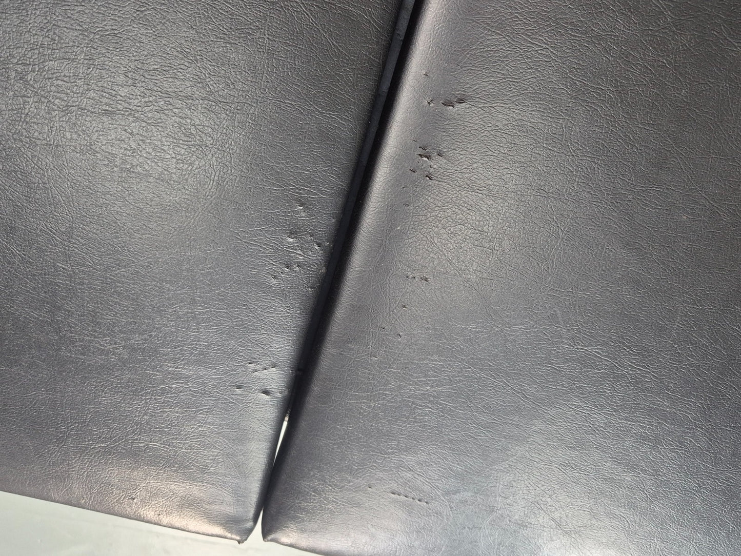 Vintage Three Seat Sofa 1960s Swedish Black Vinyl Upholstery Retro EB11126