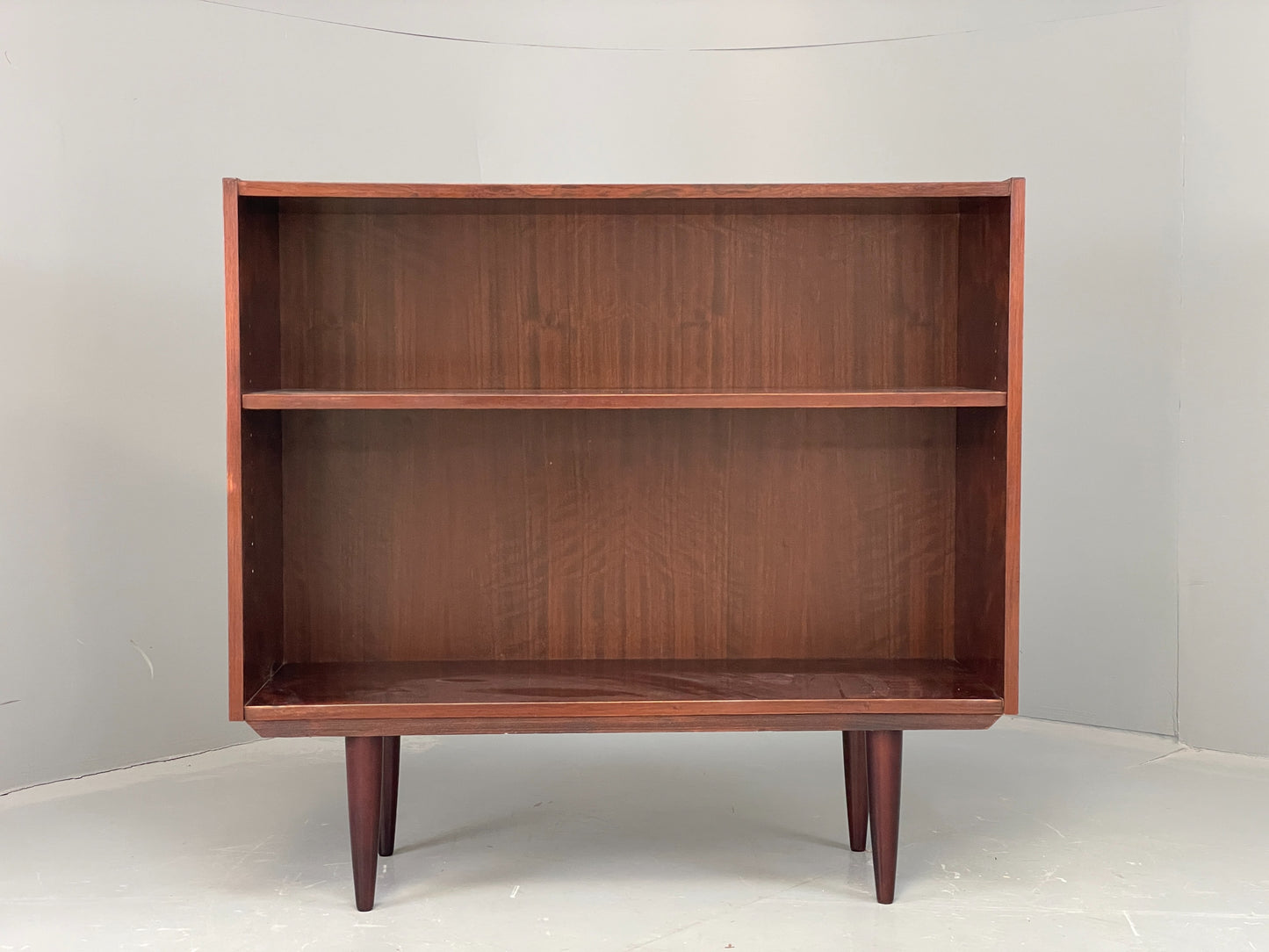 Vintage 1970s Danish Bookcase Darkwood Retro Adjustable Shelving EB12337