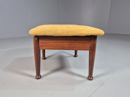 Vintage Mid Century Footstool Teak Guy Rogers 1960s Retro Gold EB07909