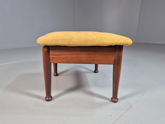 Vintage Mid Century Footstool Teak Guy Rogers 1960s Retro Gold EB07909