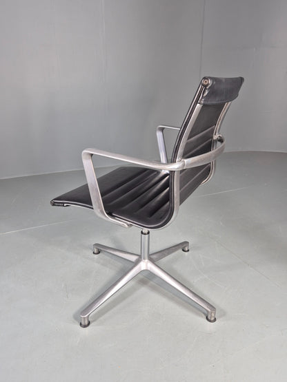 Vintage ICF Eames Style Office Chair Leather and Aluminium EB12241