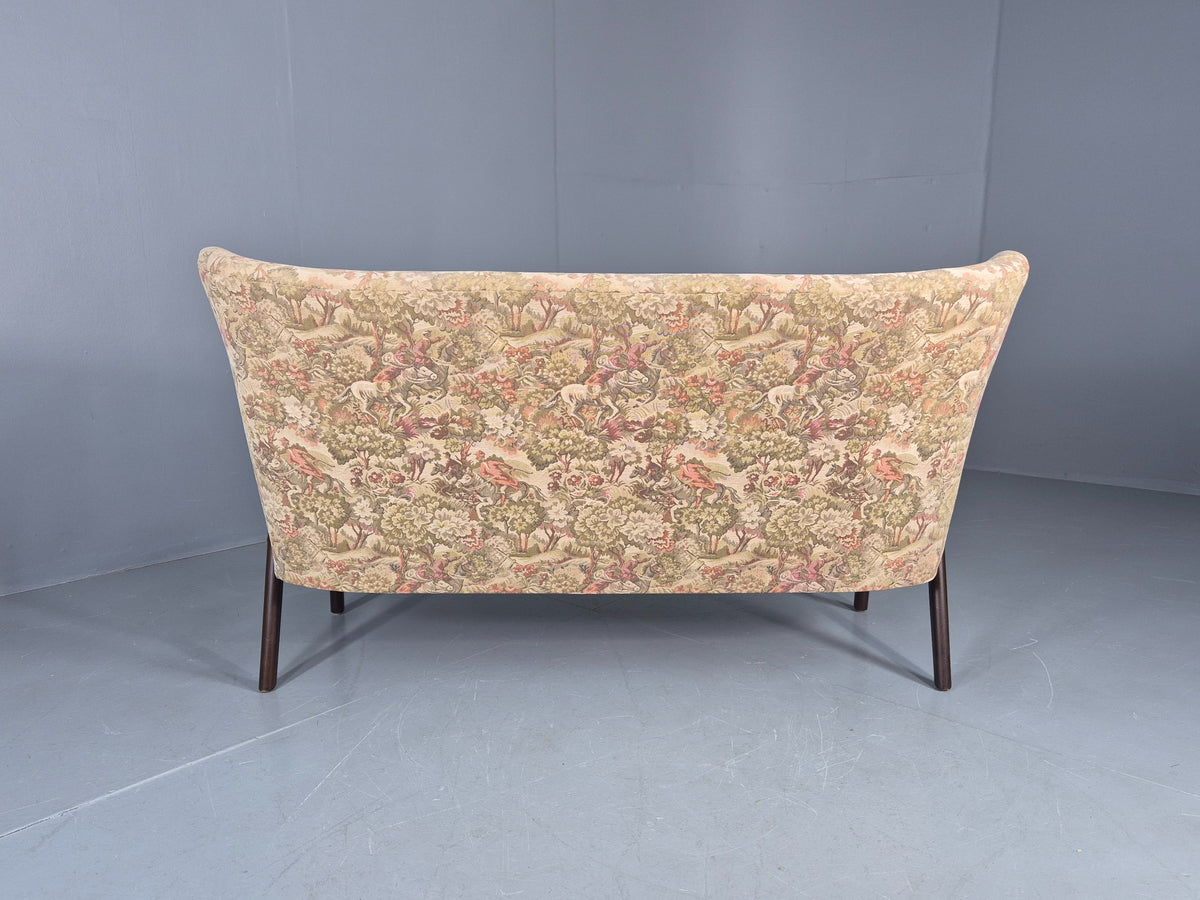 Vintage Mid Century 3 Seat Sofa Teak Frame Classical Upholstery 1960s EB12716