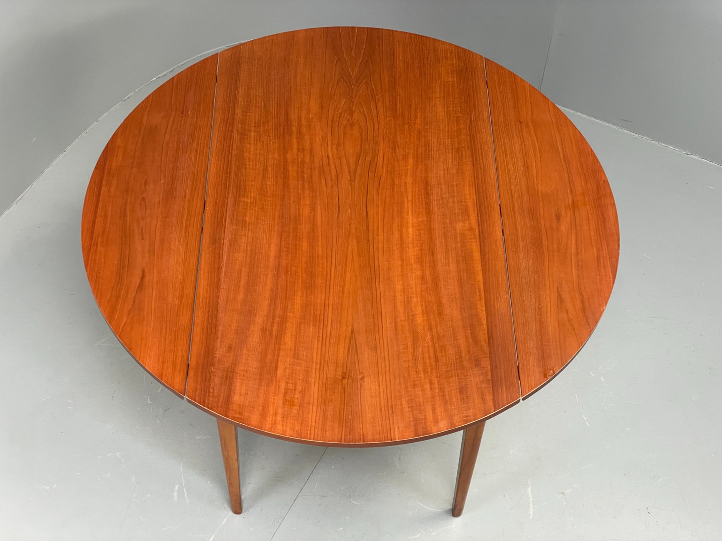Vintage 1960s Teak Table Drop Leaf Kitchen Circular Retro Mid Century EB12496