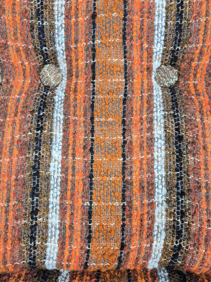 Vintage Retro Lounge Chair 1970s Danish Wool Stripe Upholstery EB12088