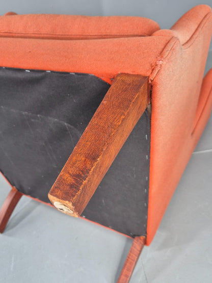Vintage Midcentury Wing Back Armchair Danish Design 1960s Retro EB12115