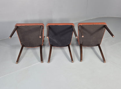 3 Mid Century Style Leather Dining Chairs Rero late 20th Century EB12532