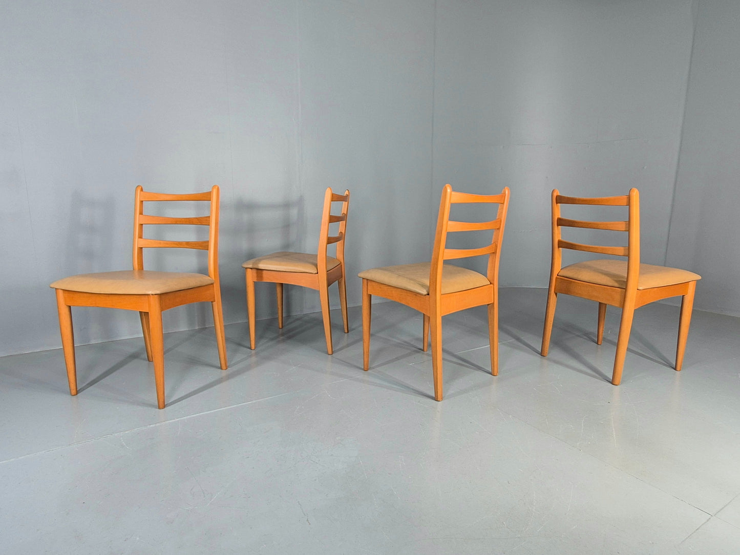 4 Vintage Schreiber Dining Chairs 1970s Retro Mid Century Dining Chairs EB12183
