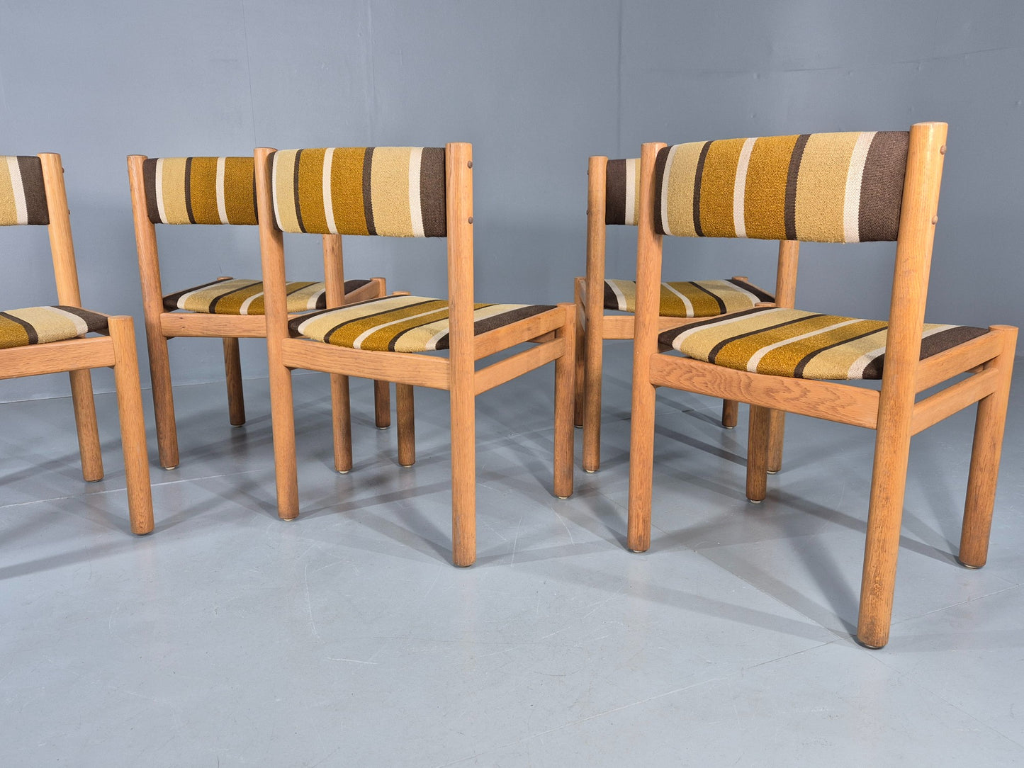 5 Vintage Mid Century Danish Dining Chairs Beech Oak 1970s Retro EB12150