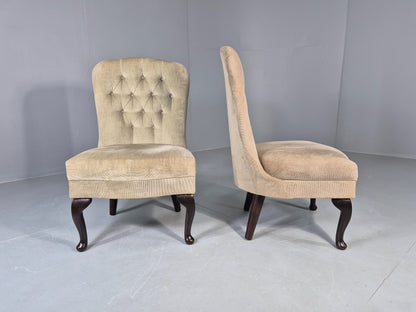 2 Vintage Cocktail Chairs Cabriole Leg light Green Retro EB13133