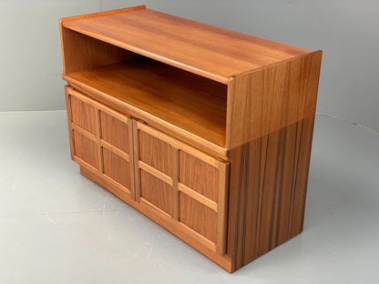 Vintage Teak Media Unit Tv Nathan Squares Design Retro EB11973