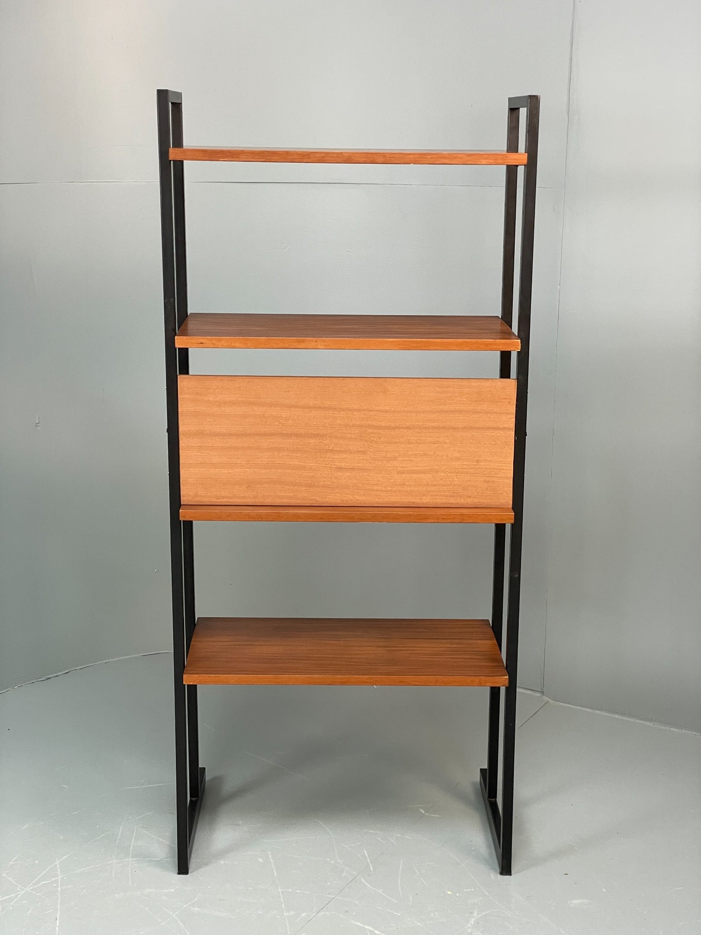 Vintage Teak Shelving Unit Open Faced 1960s Mid Century Adjustable EB12080