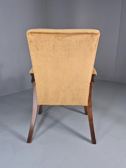 Vintage 1960s Lounge Chair Hardwood Frame with High Back Retro MCM EB11827