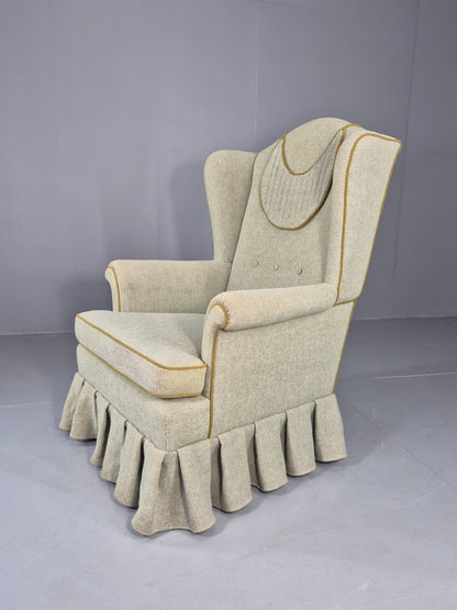 Vintage Danish Wing Back Armchair Cottage Style 1960s Retro Classic EB12672