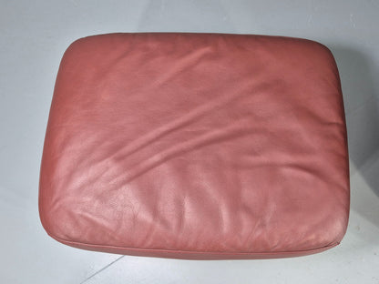Vintage Natuzzi Chair and Footstool Leather Art Deco Club Style Modern EB12487