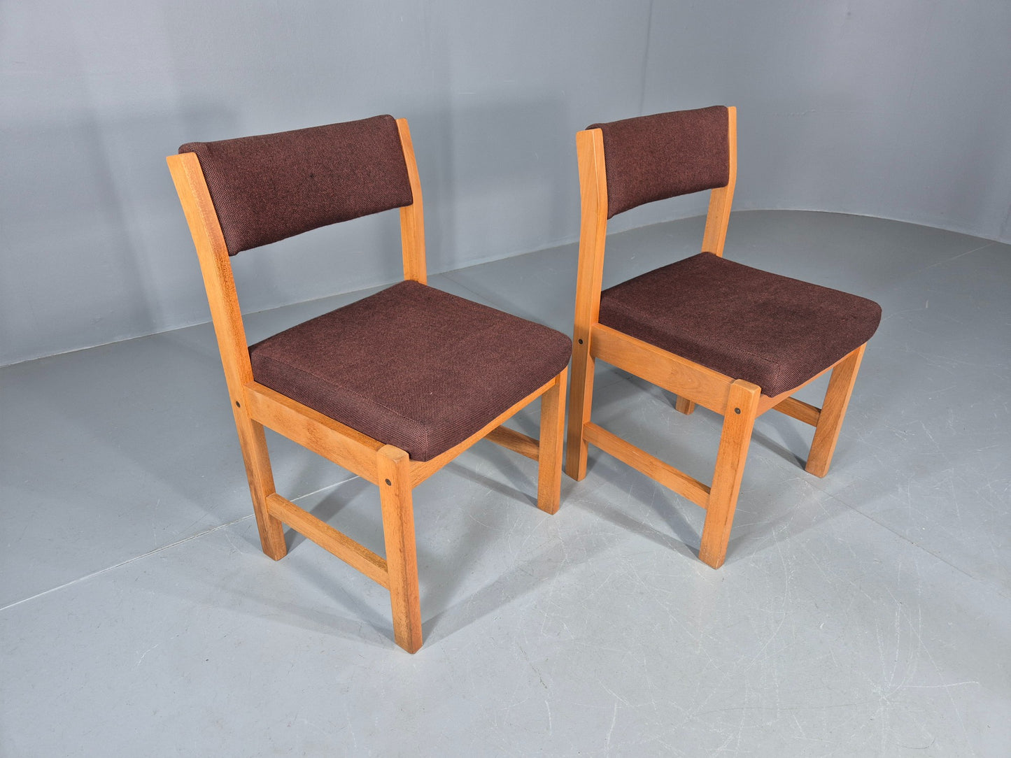 2 Vintage Teak Dining Chairs 1970s Church Office Home EB12176
