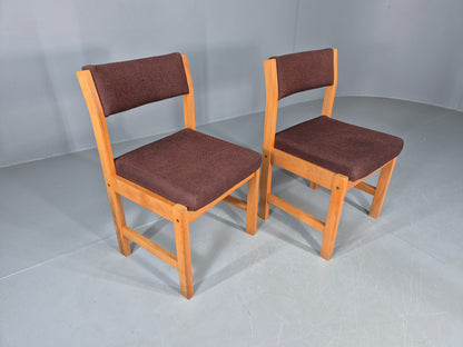 2 Vintage Teak Dining Chairs 1970s Church Office Home EB12176