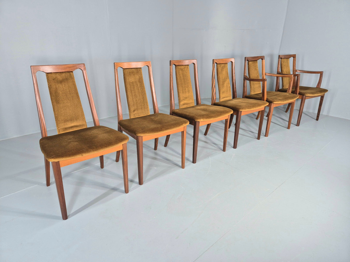 6 Vintage G Plan Dining Chairs Teak Frames 1980s Retro Mid Century EB12832