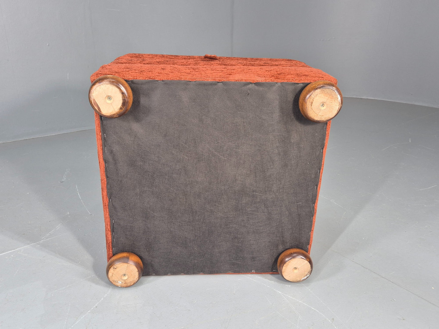 Vintage Chenille Footstool With Built In Storage  EB11660