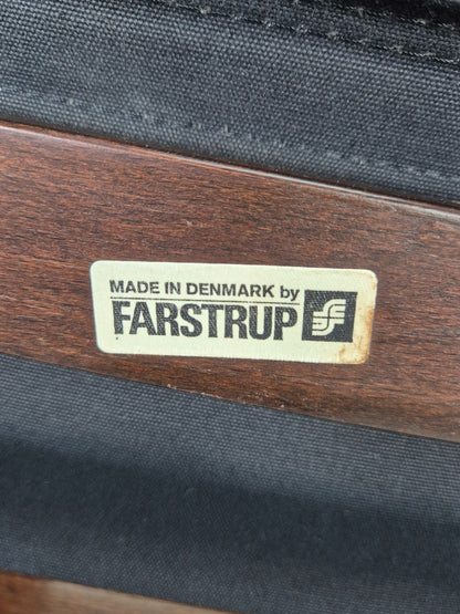 Vintage Farstrup Armchair Bentwood Frame Brown Leather Retro 1970s Eb12147