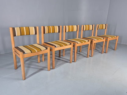 5 Vintage Mid Century Danish Dining Chairs Beech Oak 1970s Retro EB12150