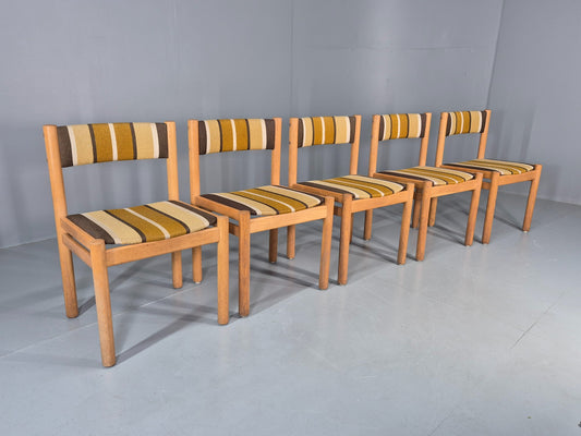 5 Vintage Mid Century Danish Dining Chairs Beech Oak 1970s Retro EB12150