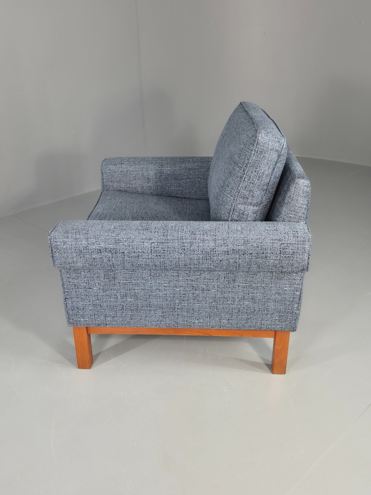 Vintage Mid Century Armchair 1960s Swedish Teak New Upholstery Retro EB11136