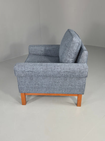 Vintage Mid Century Armchair 1960s Swedish Teak New Upholstery Retro EB11136