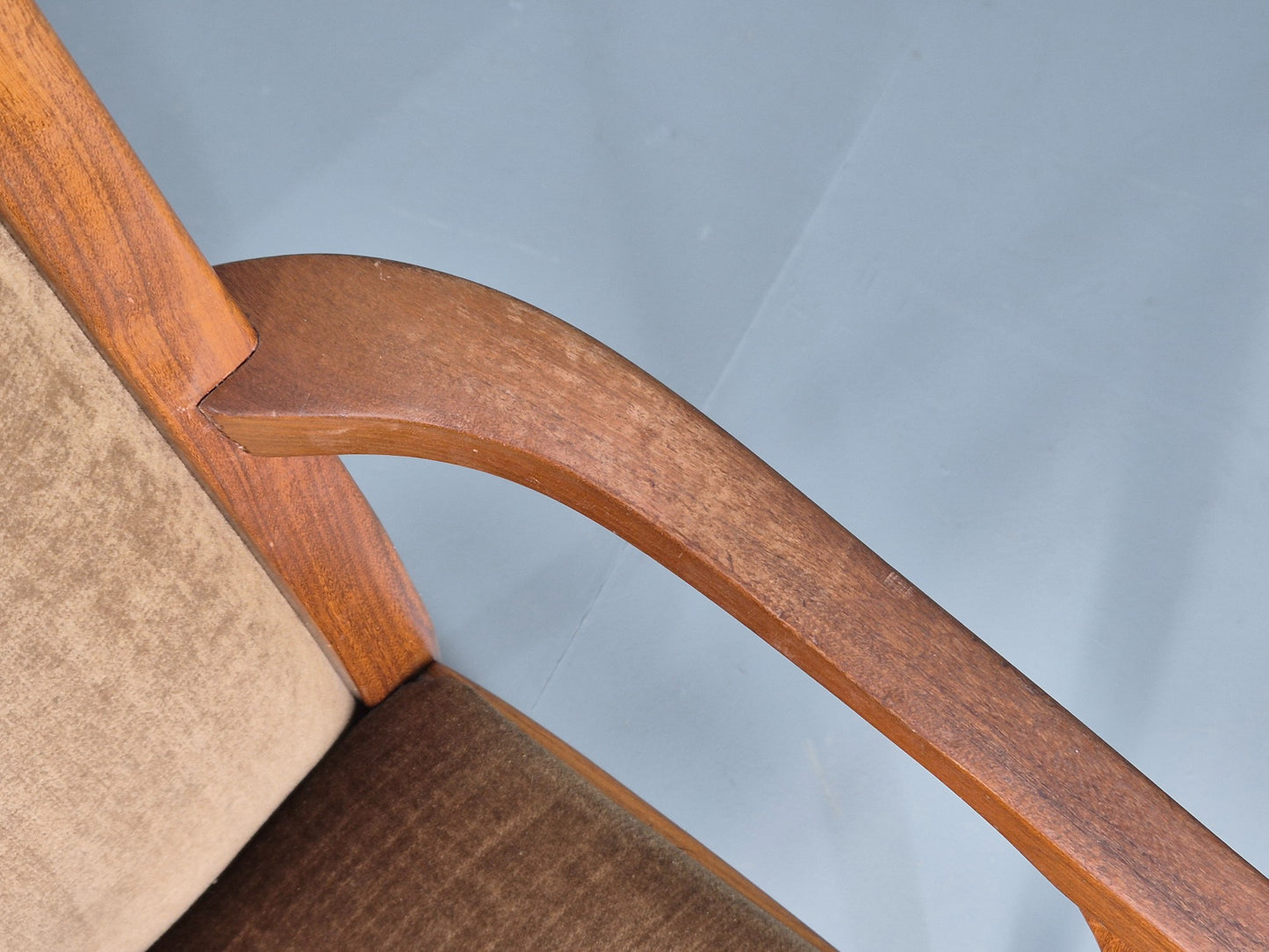 6 Vintage 1970s Nathan Dining Chairs Brown Velour Teak Retro MCM EB11921